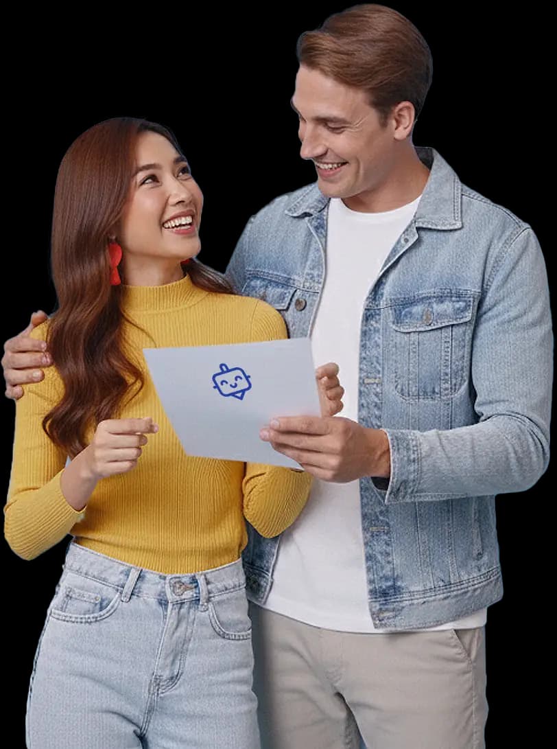 Couple preparing documents